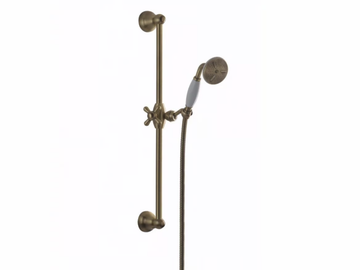 Retro sliding bar - Contemporary style metal shower wallbar with hand shower by Tender rain - view 2